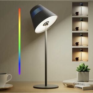 Black Honeywell Cordless Portable Mood Color Changing Table Lamp Rechargeable